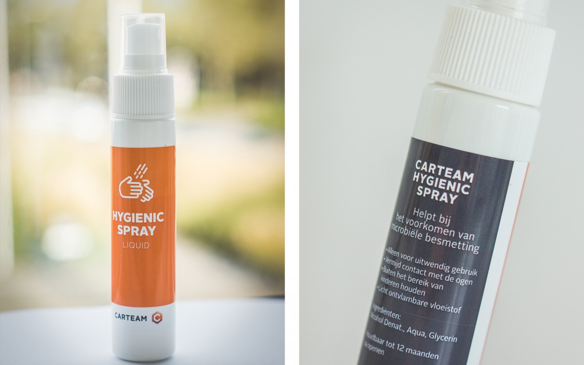 Desinfectiespray voor Carteam